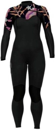 Long John Feminino Mormaii Chest-Zip 3.2mm Diva Pro Surfe - Preto