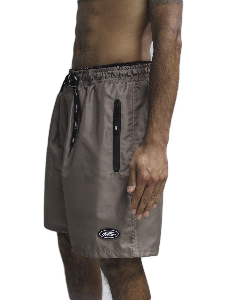 Bermuda De Elástico Masculina Wats Circle Tag - Marrom
