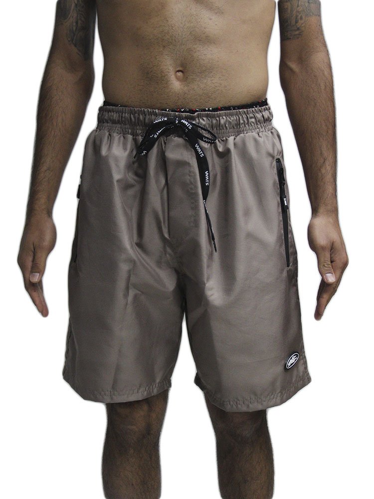 Bermuda De Elástico Masculina Wats Circle Tag - Marrom