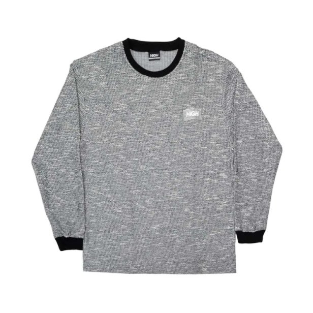 Camiseta Masculina High Tweed Manga Longa - Cinza/Preto Mescla