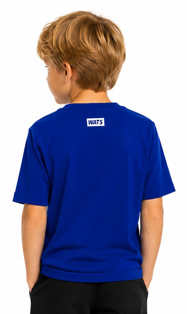 Camiseta Infantil Wats Tag Manga Curta Estampada - Azul
