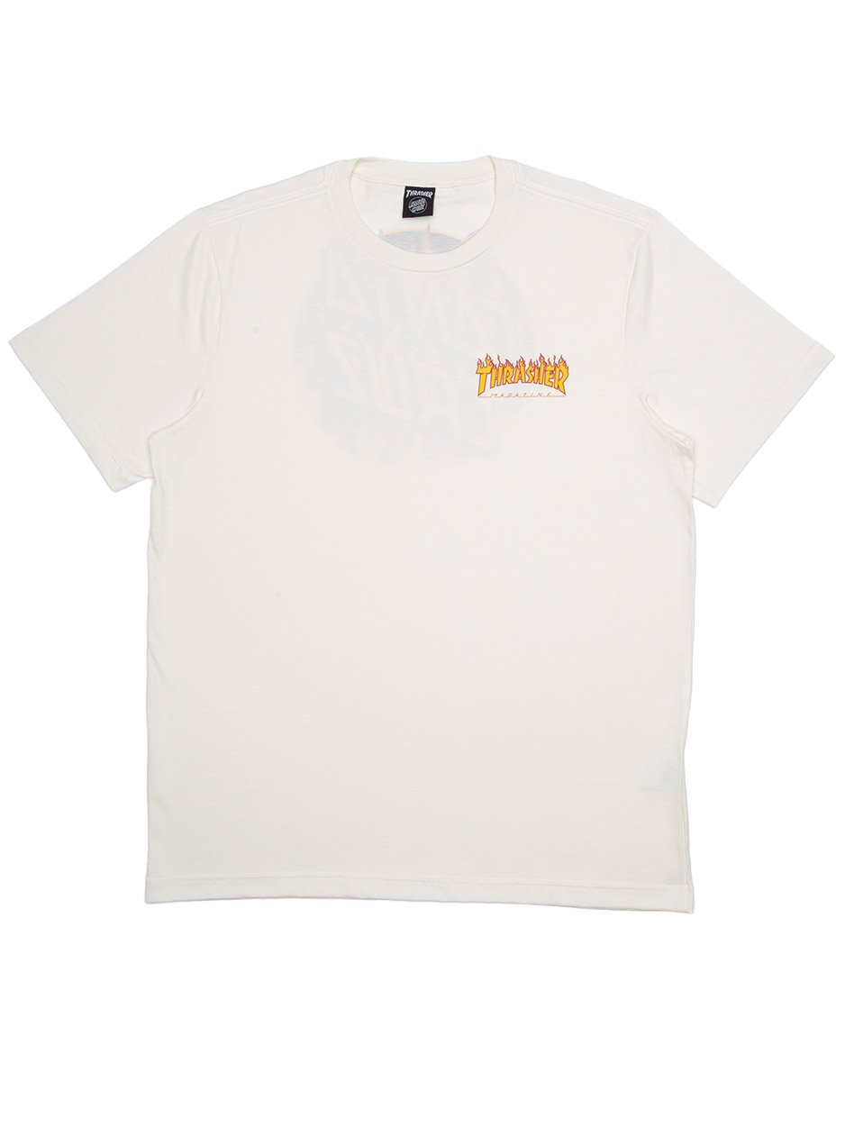 Camiseta Masculina Colab THRASHER X SANTA CRUZ Flame Dot SS - Off
