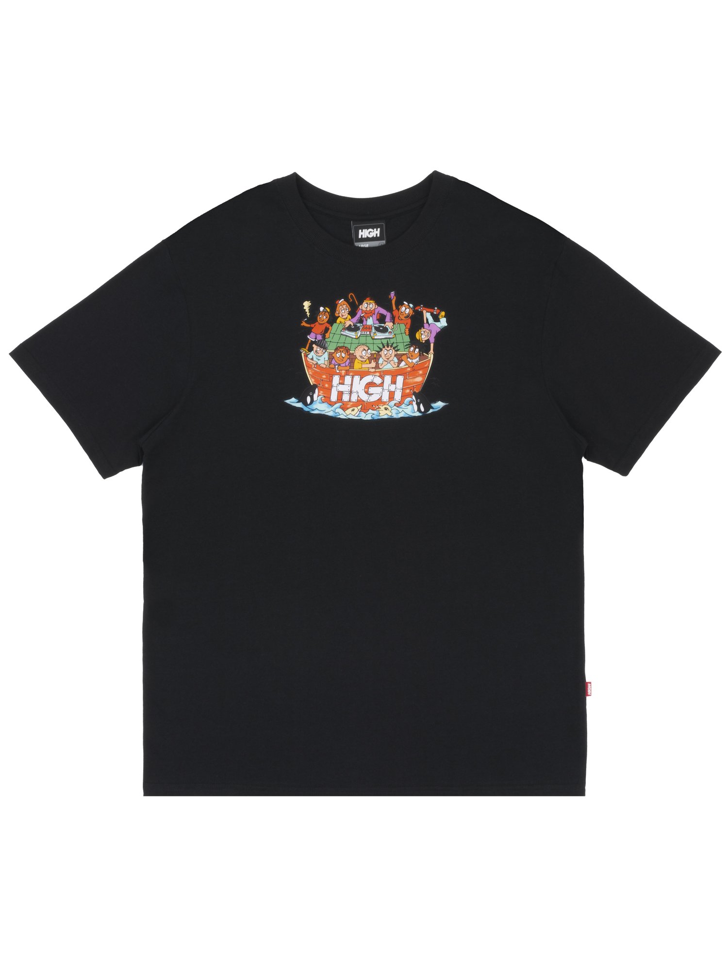 satumaim Camiseta Masculina High Ark Manga Curta Estampada - Preto