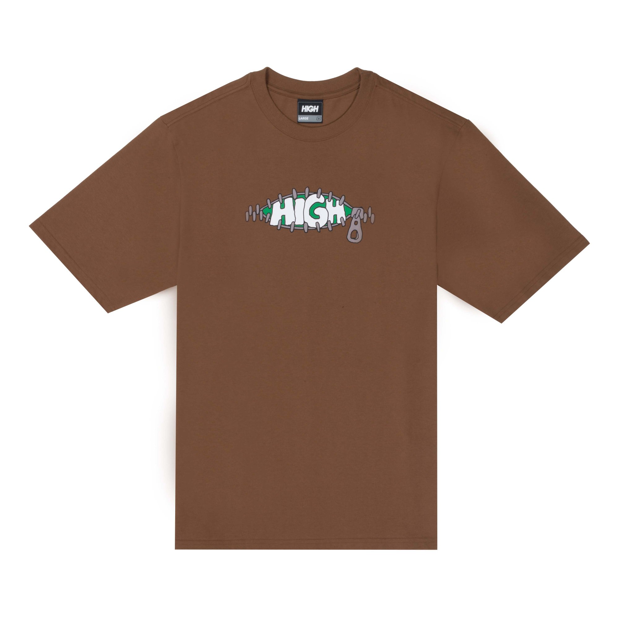 Camiseta Masculina High Zipper Manga Curta Estampada - Marrom