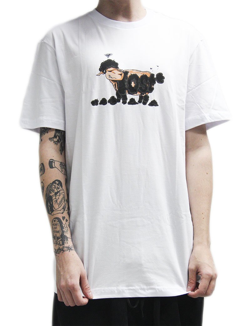Camiseta Masculina Lost Shorn Sheep Manga Curta Estampada - Branco