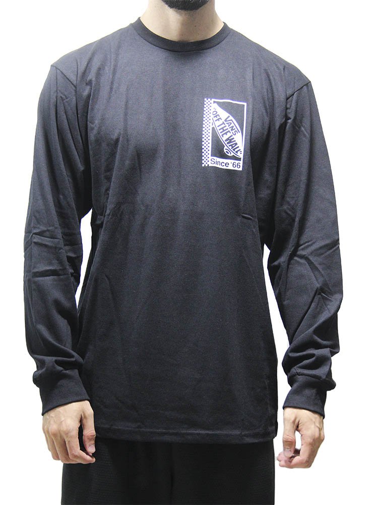 Camiseta Masculina Vans Tech Box Manga Longa Estampada - Preto