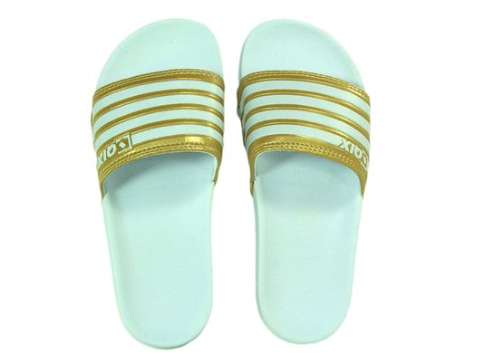Chinelo Feminino Qix Slide - Dourado/Branco