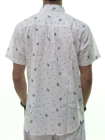 Camisa Masculina HD Skull Manga Curta - Branco