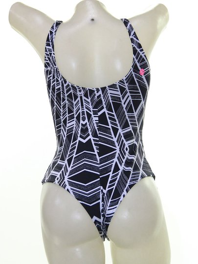 Maiô Riukiu Ziper Fluor - Preto/Branco
