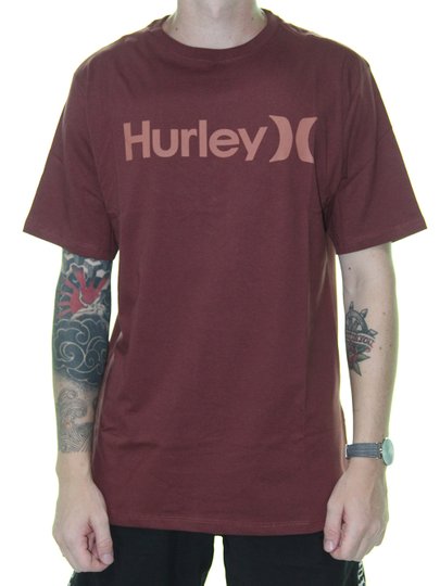 Camiseta Masculina Hurley O&O Solid Estampada Manga Curta - Bordô