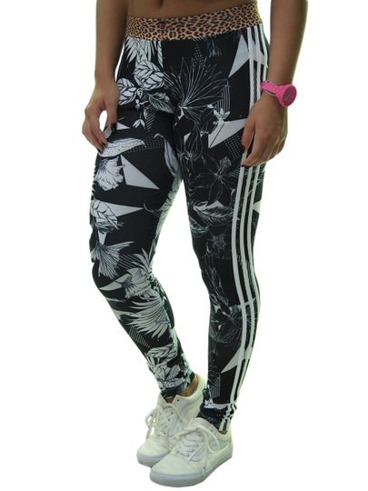 Calça Legging Feminina Adidas League Farm Titght - Preto/Branco
