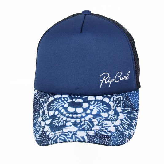 Boné Rip Curl Monument Trucker Aba Curva - Azul/Branco