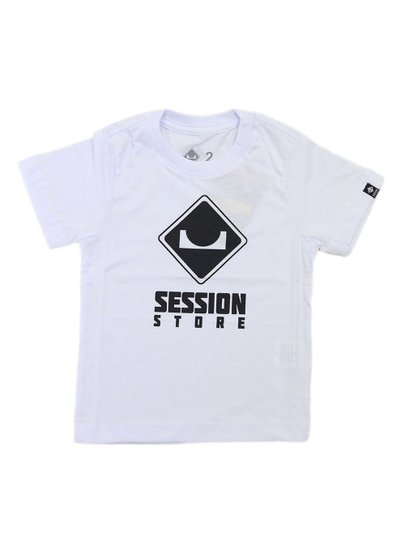 Camiseta infantil Session Logo Manga Curta - Branco