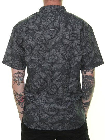Camisa Masculina Freesurf Flowers Manga Curta - Chumbo Floral
