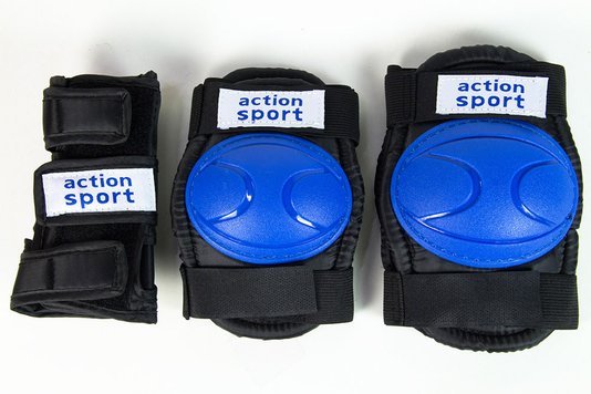 Kit Proteção Infantil Action Sports - Azul/Preto