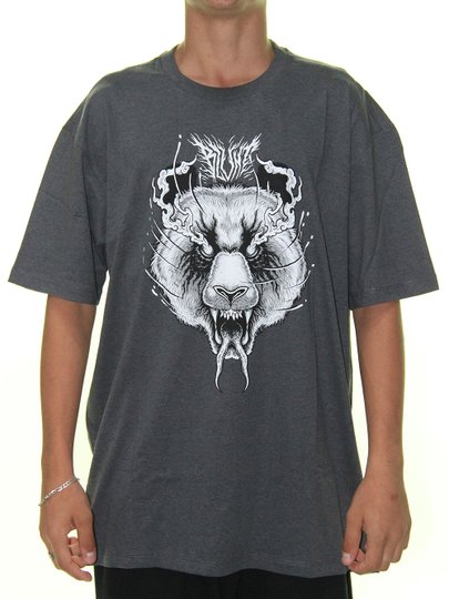 Camiseta Masculina Blunt Fierce Bear Manga Curta - Grafite Mesclado