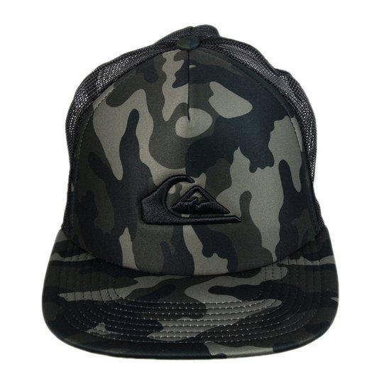 Boné Masculino Quiksilver All In Snap Back Aba Reta - Camuflado/Preto