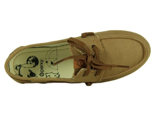 Low Sider Feminina Perky Citrino Cabedal em Tecido - Caramelo