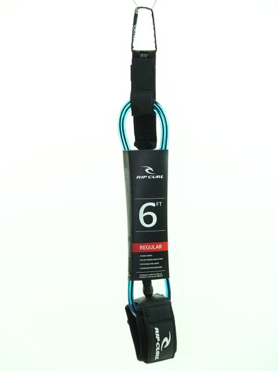 Leash Rip Curl Competição 6'0 Comprimento 5 mm com Distorcedor Duplo - Azul/Preto