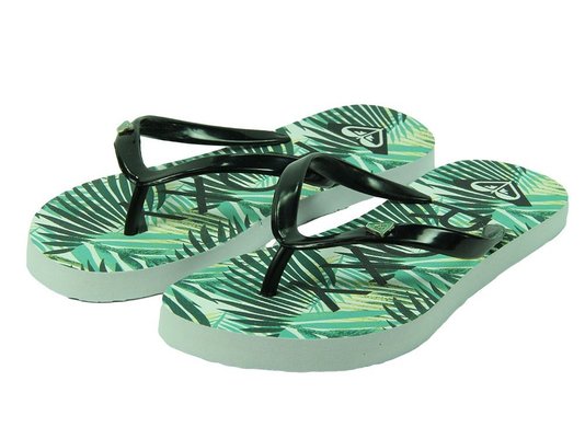 Chinelo Roxy Mimosa Flowers Verde preto