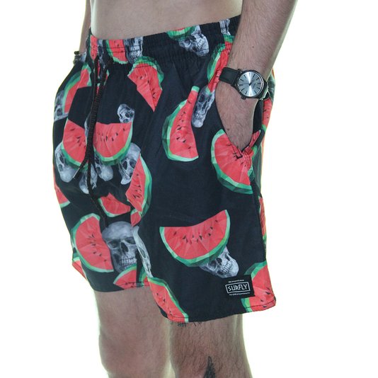 Bermuda Masculina Surfly Melancia Hibrida - Preto