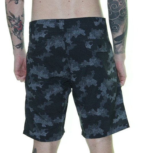 Bermuda Masculina Grow Camu Hibrida - Preto Camuflado