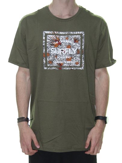Camiseta Masculina Surfly The Origens Manga Curta - Verde Militar