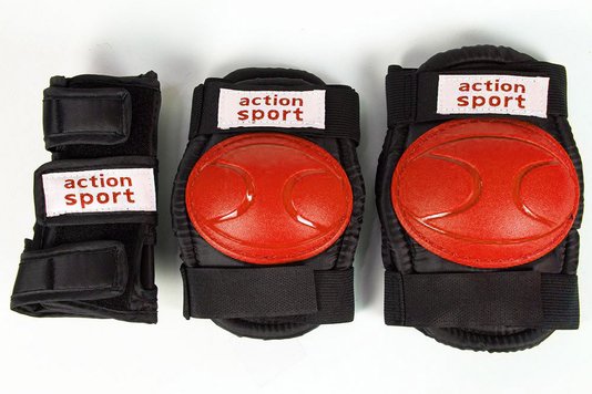 Kit Proteção Infantil Action Sports - Vermelho/Preto