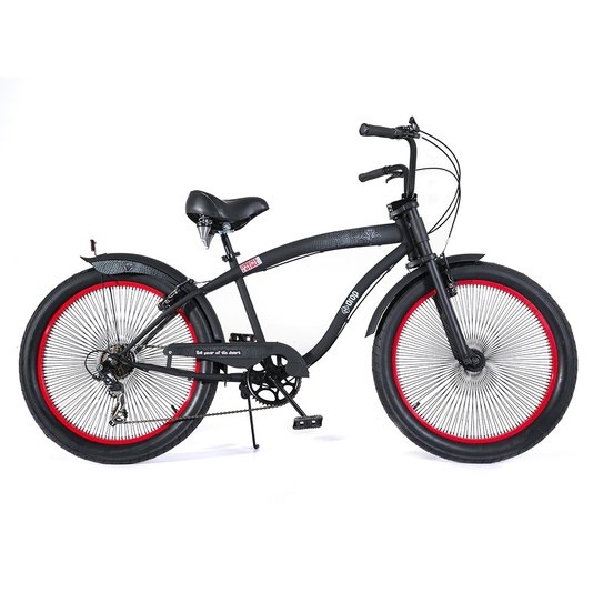 Bicicleta Psycle Naja 7 Marchas - Preto/Vermelho
