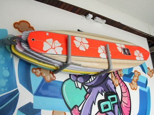 Suporte Rack para Prancha de Surf Feeton Comporta 5 Unidades - Cinza
