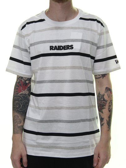 Camiseta Masculina New Era Stripe Full Oakrai Listras - Branco