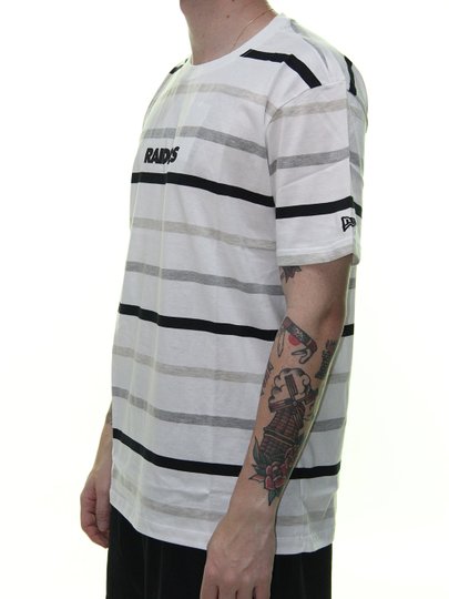 Camiseta Masculina New Era Stripe Full Oakrai Listras - Branco