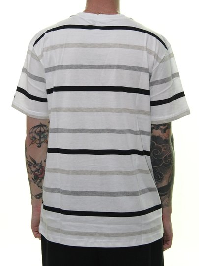 Camiseta Masculina New Era Stripe Full Oakrai Listras - Branco