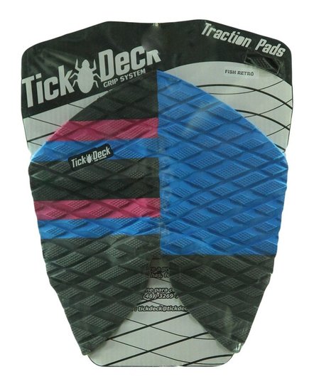 Deck para Prancha Tick Deck  Grip System -  Azul/Pink/Grafite
