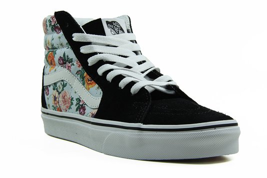 Tênis Feminino Vans Sk8-Hi Garden Floral cano alto com atacadores - Flower/White/Black