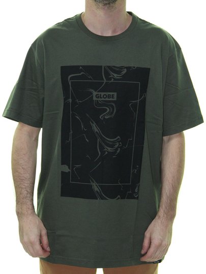 Camiseta Masculina Globe Básica Caper Estampada Manga Curta - Verde Musgo