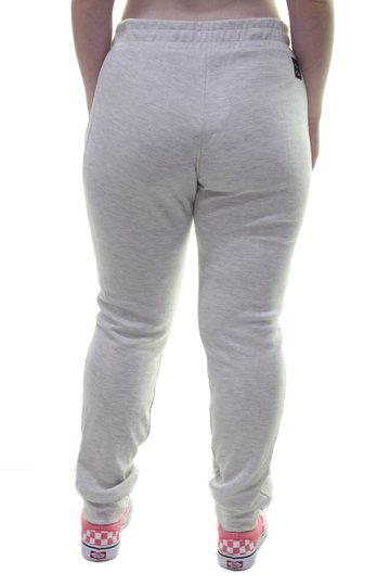 Calça Feminina Riukiu Jogger Listrada Moletom - Branco Mesclado