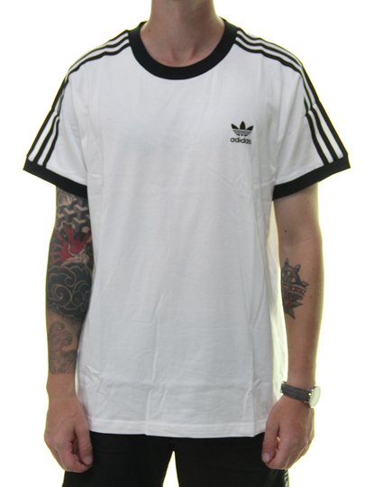 Camiseta Masculina Adidas 3 Stripes Manga Curta - Preto/Branco