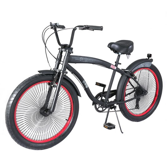 Bicicleta Psycle Naja 7 Marchas - Preto/Vermelho
