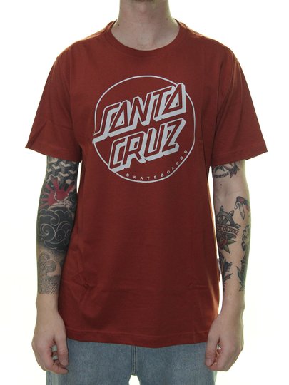 Camiseta Masculina Santa Cruz Opus Dot Manga Curta - Tijolo