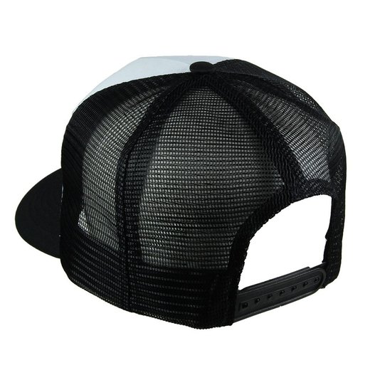 Boné Session Classico Unissex Snapback Trucker Aba Curva - Branco/Preto