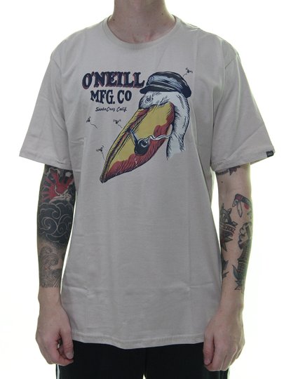 Camiseta Masculina Oneill Calif Manga Curta - Creme
