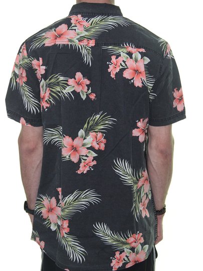Camisa Masculina Rip Curl Maiu Manga Curta - Preto