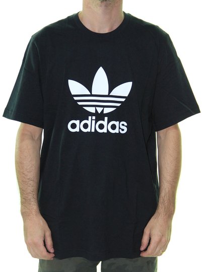 Camiseta Masculina Adidas Trefoil Estampada Manga Curta - Preto