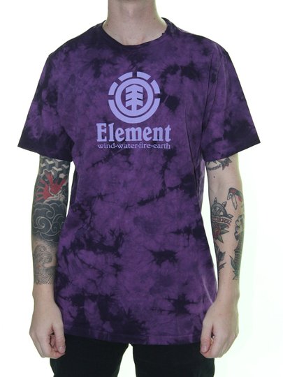 Camiseta Masculina Element Purple Rain Manga Curta - Roxo Tie Dye