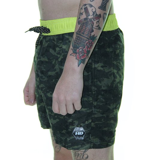 Bermuda Masculina HD Volley - Verde/Amarelo