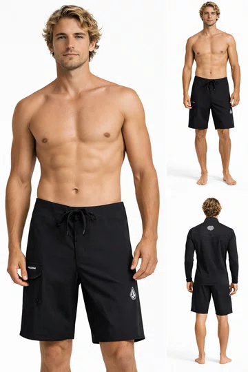 Bermuda Banho Volcom Lido Solid - Preto