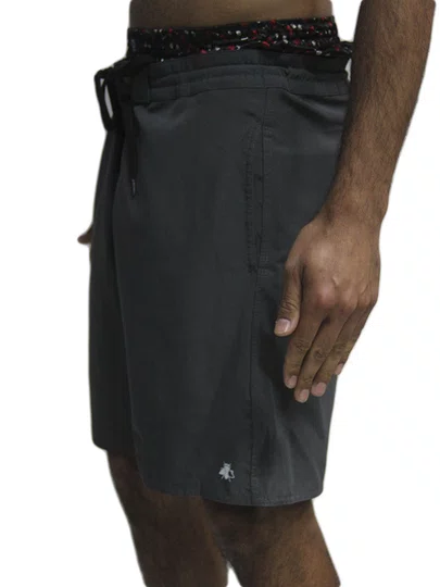 Bermuda De Banho Masculina Hibrida Lisa - Preto