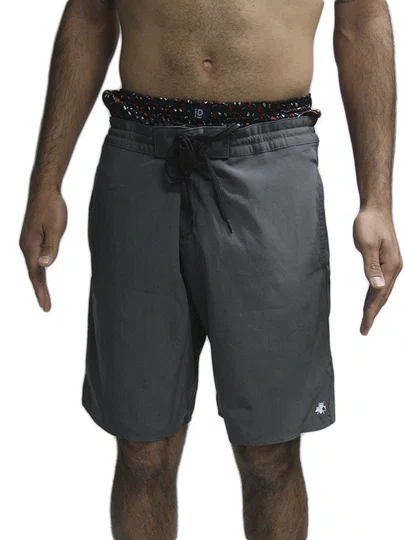 Bermuda De Banho Masculina Hibrida Lisa - Preto