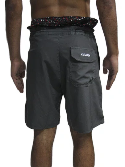 Bermuda De Banho Masculina Hibrida Lisa - Preto